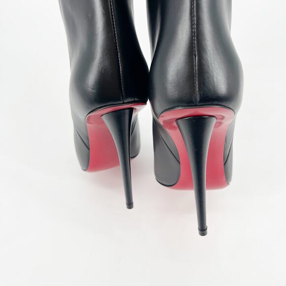 Christian Louboutin Astrilarge Botta 100 Black Leather Knee High Boots EU 40 - Picture 9 of 12